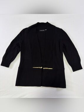 Ivanka Trump Black Cotton Acrylic Cardigan